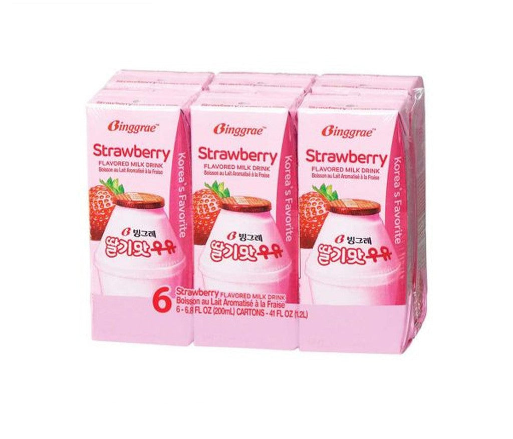 Binggrae Strawberry Milk Drink (6pack)