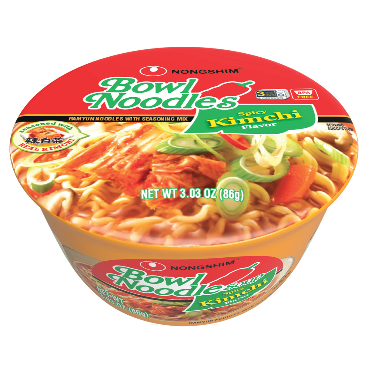 Nongshim Bwl Ndl Spicy Kimchi (3.03 oz)