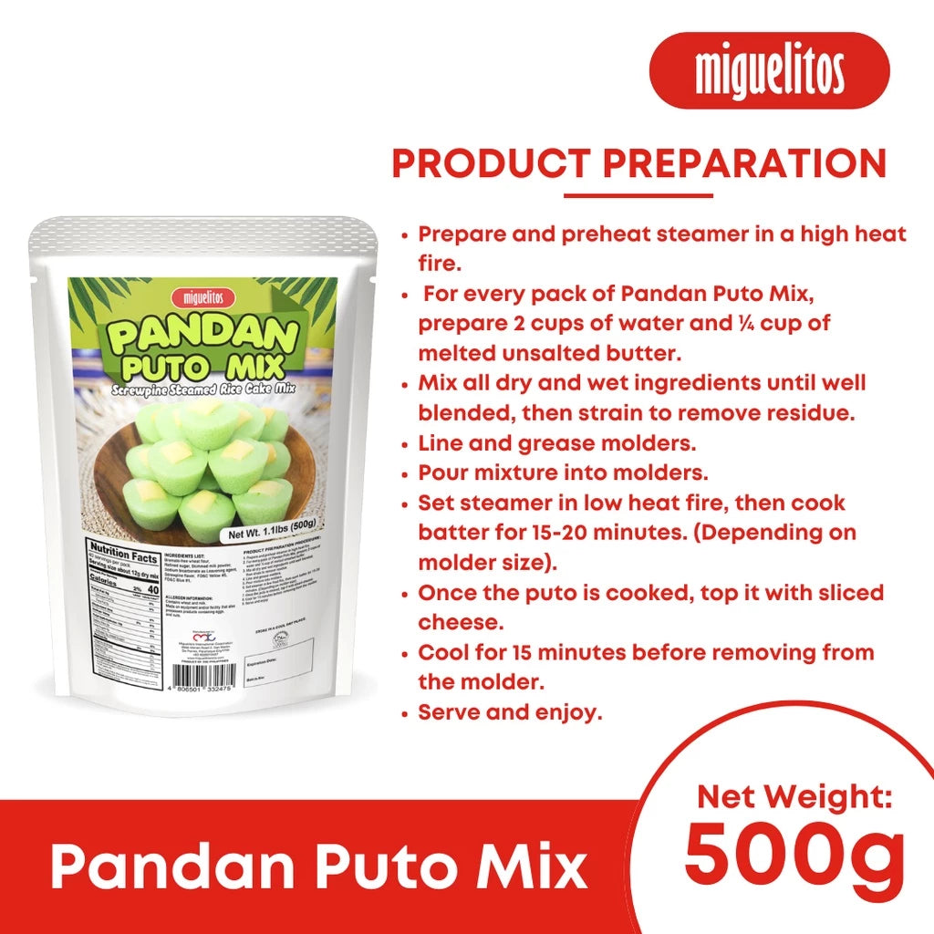 Miguelitos Instant Pandan Puto Premix (500 g)
