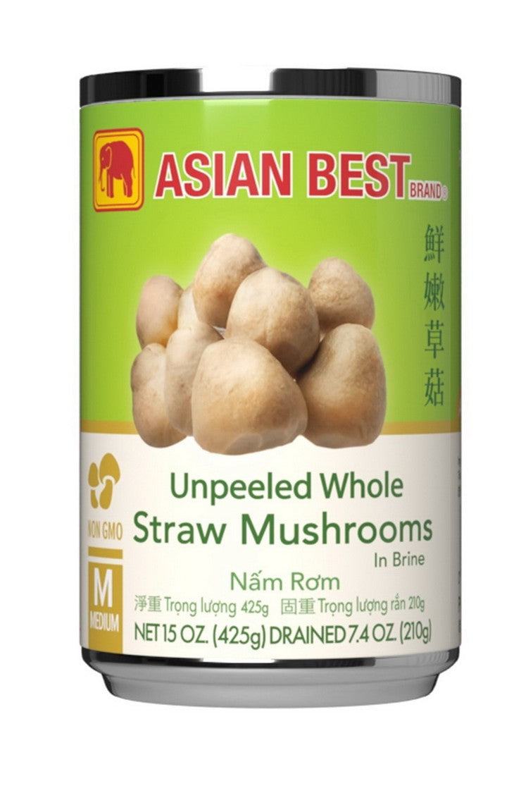 Asian Best Unpeeled Whole Straw Mushrooms