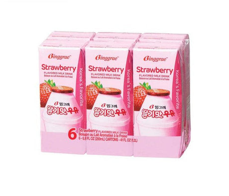 Binggrae Strawberry Milk Drink (6pack)